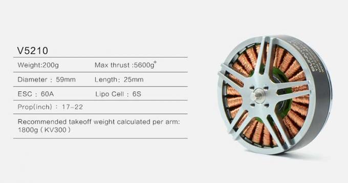 เครื่องยนต์โดรนยกหนักทางอากาศ 300KV เครื่องยนต์ไร้แปรงประสิทธิภาพสูง 0