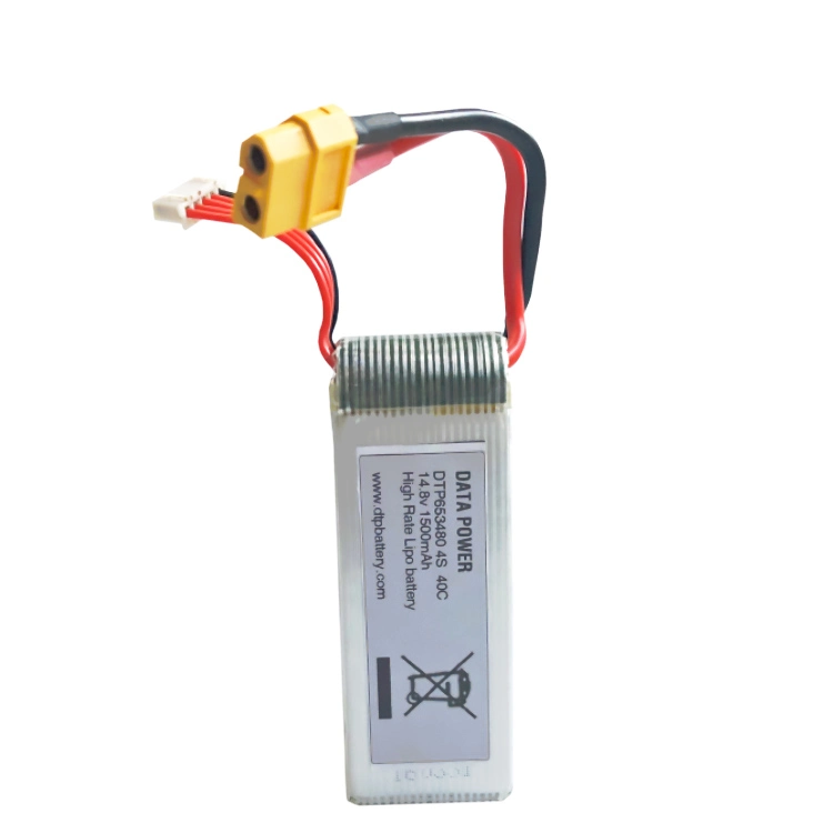14.8V Drone Power Module 1500mAh 40c Drone แบตเตอรี่ลิธีโอ Dtp 653480-4s 1