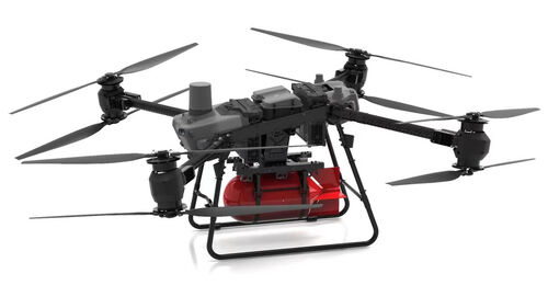 ข่าวล่าสุดเกี่ยวกับ FC30 Drone Mounted Firefighting Water Cannon DJI FC30 Drone Myuav Drone ที่ติดต่อกันสูงสุด 240 เมตร